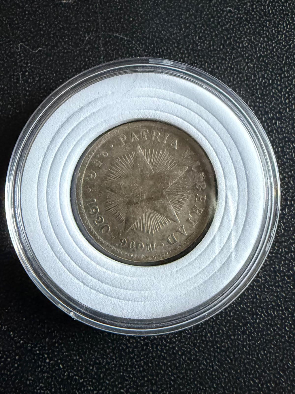 1920 Cuba 10 Centavos – 90% Silver – Cuban Star Coin – Original Toning