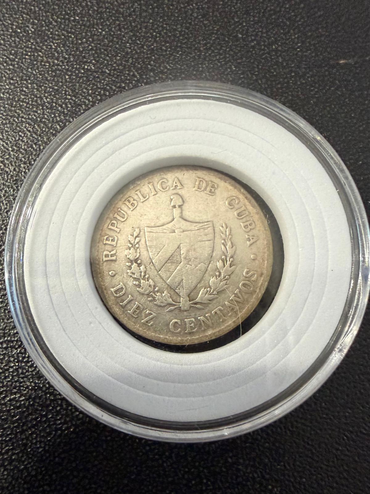 1920 Cuba 10 Centavos Silver Coin – Republic of Cuba