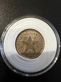 Moneda de plata de 10 centavos de Cuba de 1949 – Patria y Libertad – Estrella cubana – Plata .900