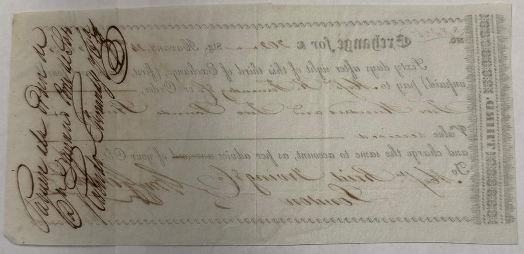 1835 Havana Cuba Bill of Exchange £202 Sterling – Reid Irving & Co. London