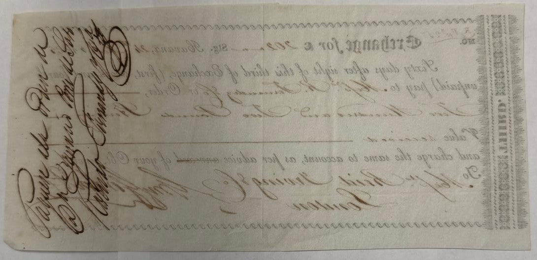 1835 Havana Cuba Bill of Exchange £202 Sterling – Reid Irving & Co. London