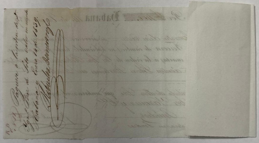 1839 Havana Cuba £400 Bill of Exchange – P.A. Mesier 28 Wall St. New York – London