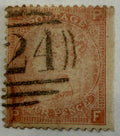 Gran Bretaña 1862 Reina Victoria 4 peniques Rojo Brillante/Pálido – Plancha 3 – Marca de agua Gran Liga – Pequeñas letras de esquina blancas/sin colorear – Usado