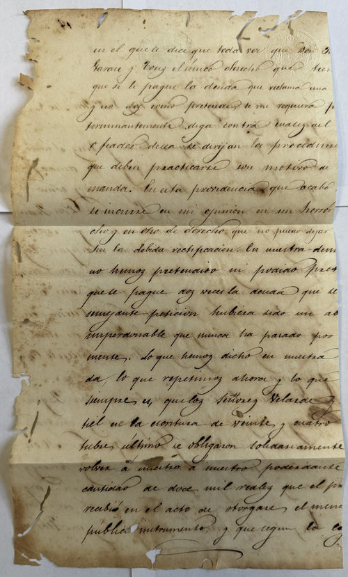 1865 Spanish Colonial Cuba Judicial Document – 6 Reales Sello Judicial – Isabel II Era