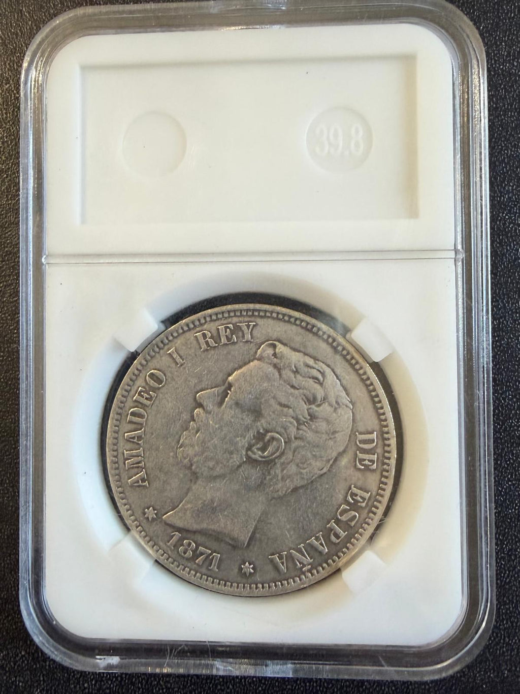 1871 Spain Amadeo I 5 Pesetas Silver Coin 18-71 SD-M – Historic Spanish Crown
