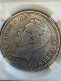 1871 Spain Amadeo I 5 Pesetas Silver Coin 18-71 SD-M – Historic Spanish Crown
