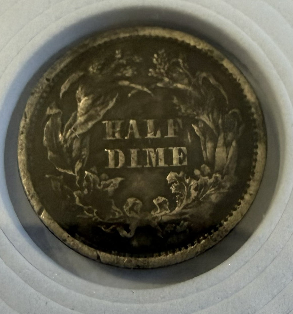 1872 Liberty Seated Medio Dime – Filadelfia 90% Plata Moneda de EE. UU. – Aprox. VF
