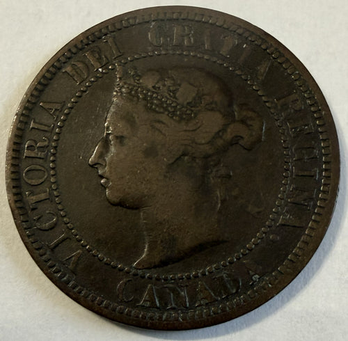 1888 Canada Large Cent – Queen Victoria Victorian Copper Coin
