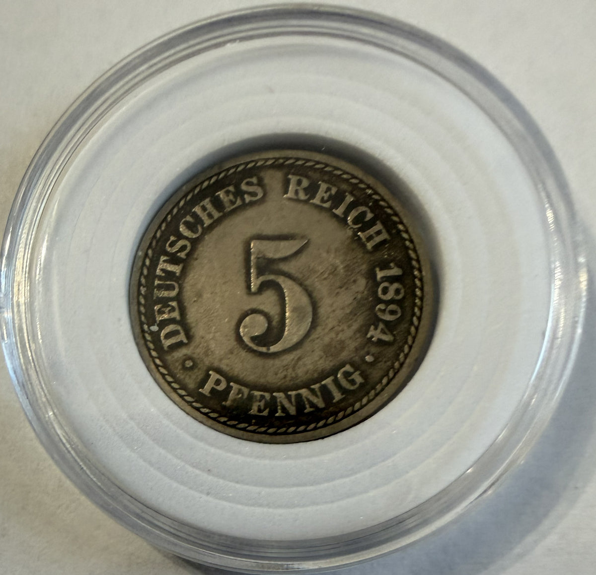 1894 German Empire 5 Pfennig Coin – Imperial Eagle – Antique Germany