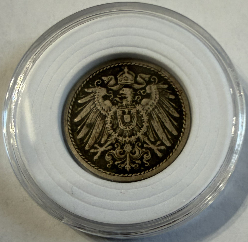 1894 German Empire 5 Pfennig Coin – Imperial Eagle – Antique Germany