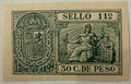 Cuba 1898–1899 Spanish Colonial Revenue Stamp – Sello 11º 50 C. de Peso