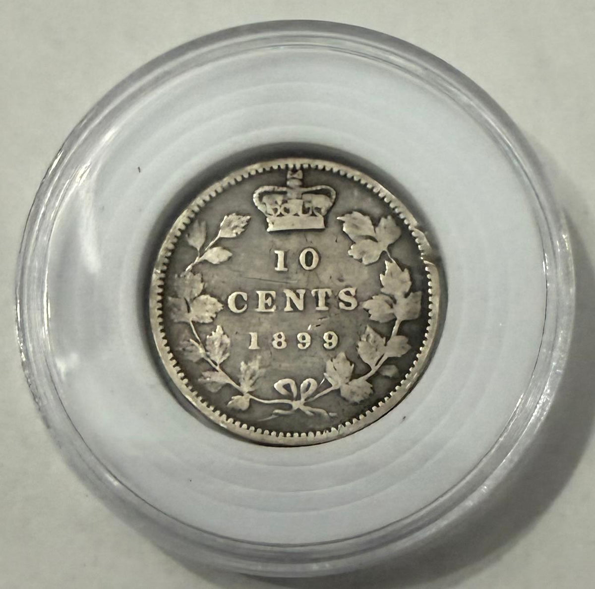 1899 Canada 10 Cents Queen Victoria Silver Coin – 92.5% Sterling Silver