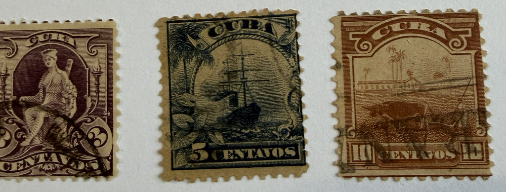 1899 Cuba Complete Pictorial Stamp Set Scott #227–231 – Spanish American War Era – Used