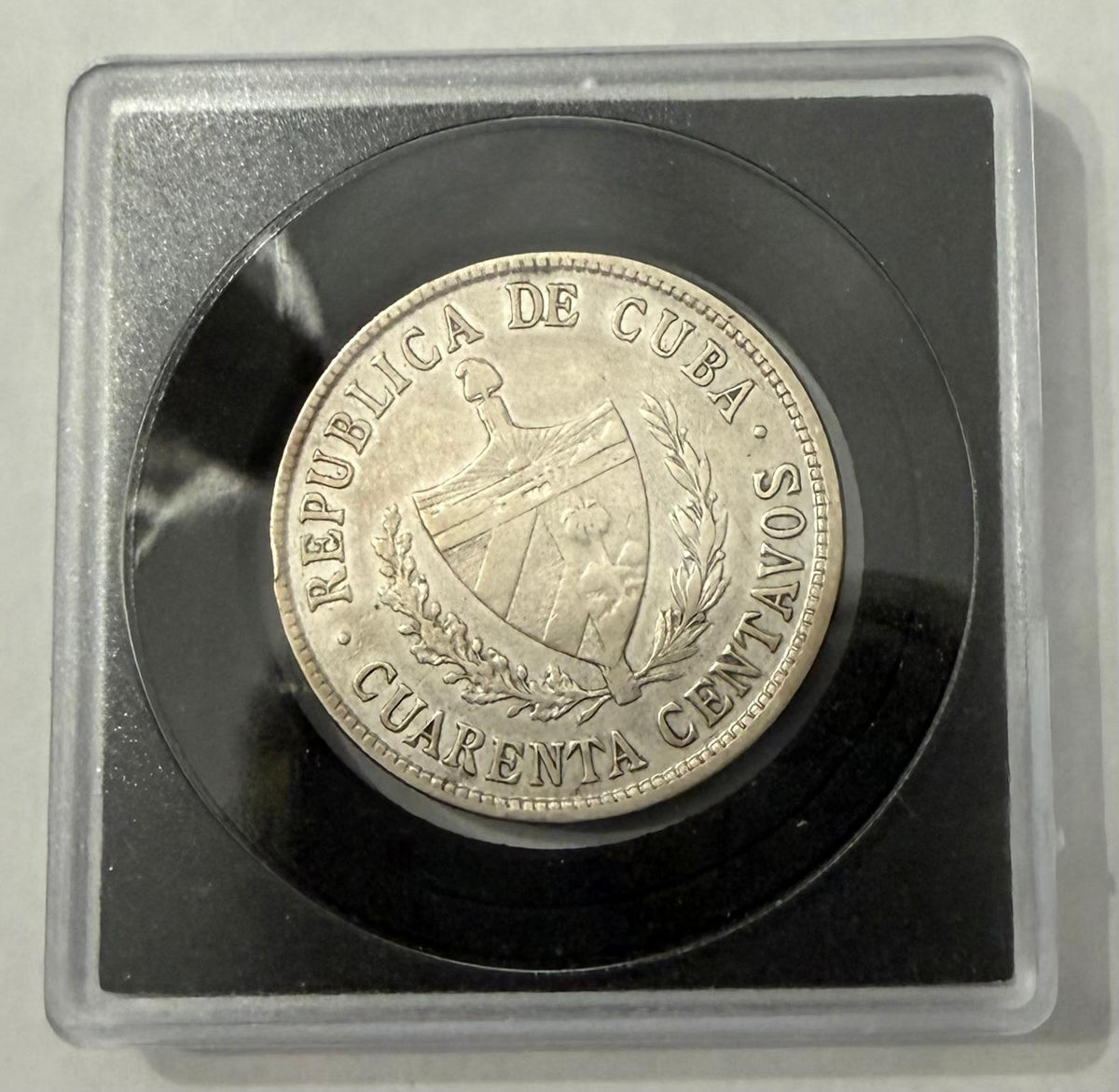 1920 Cuba 40 Centavos Silver Coin – Patria y Libertad – First Republic