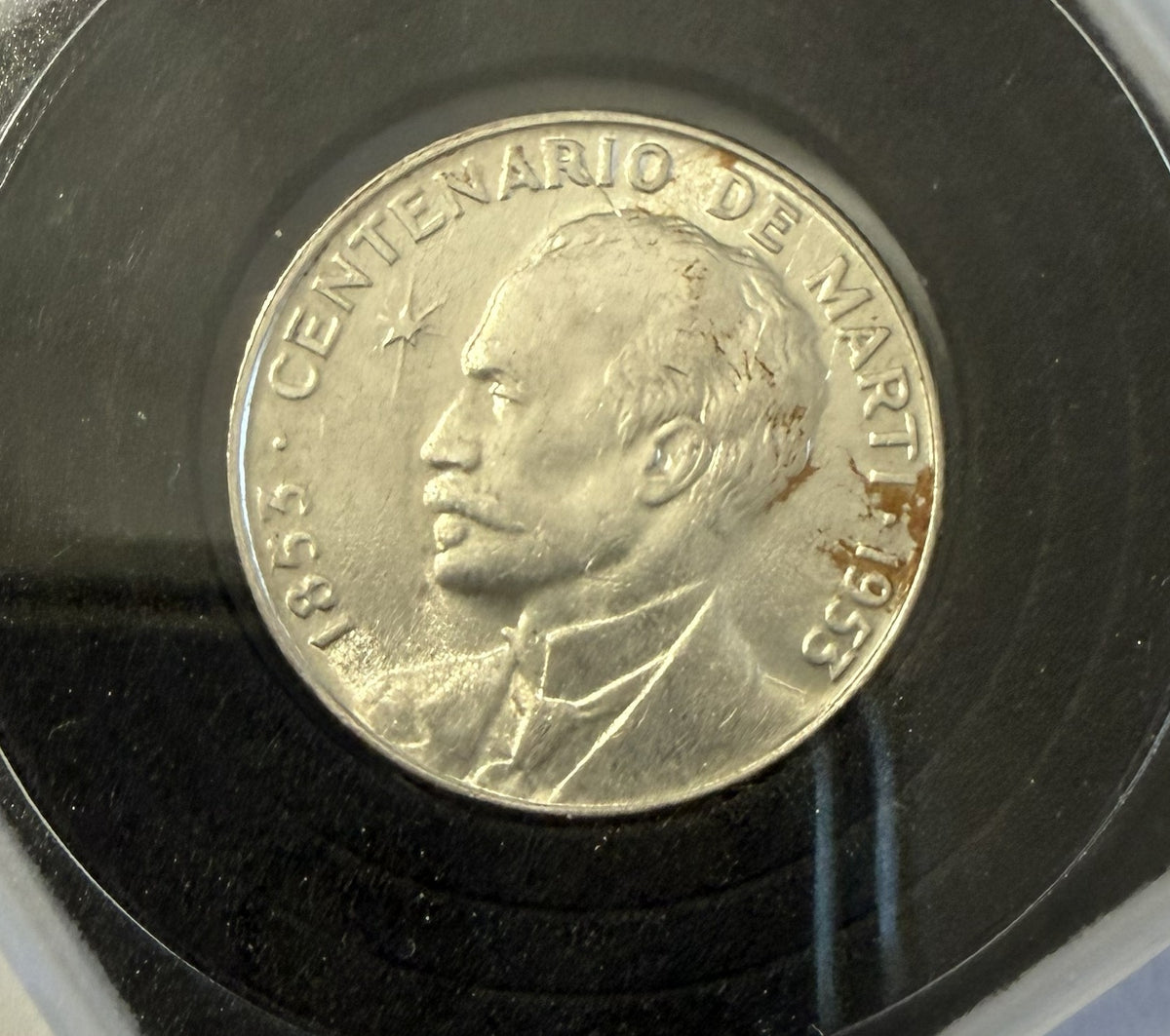 1953 Cuba 25 Centavos José Martí Centennial – .900 Silver Coin – KM#27