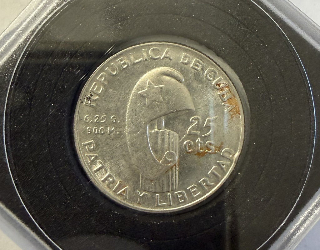 1953 Cuba 25 Centavos José Martí Centennial – .900 Silver Coin – KM#27
