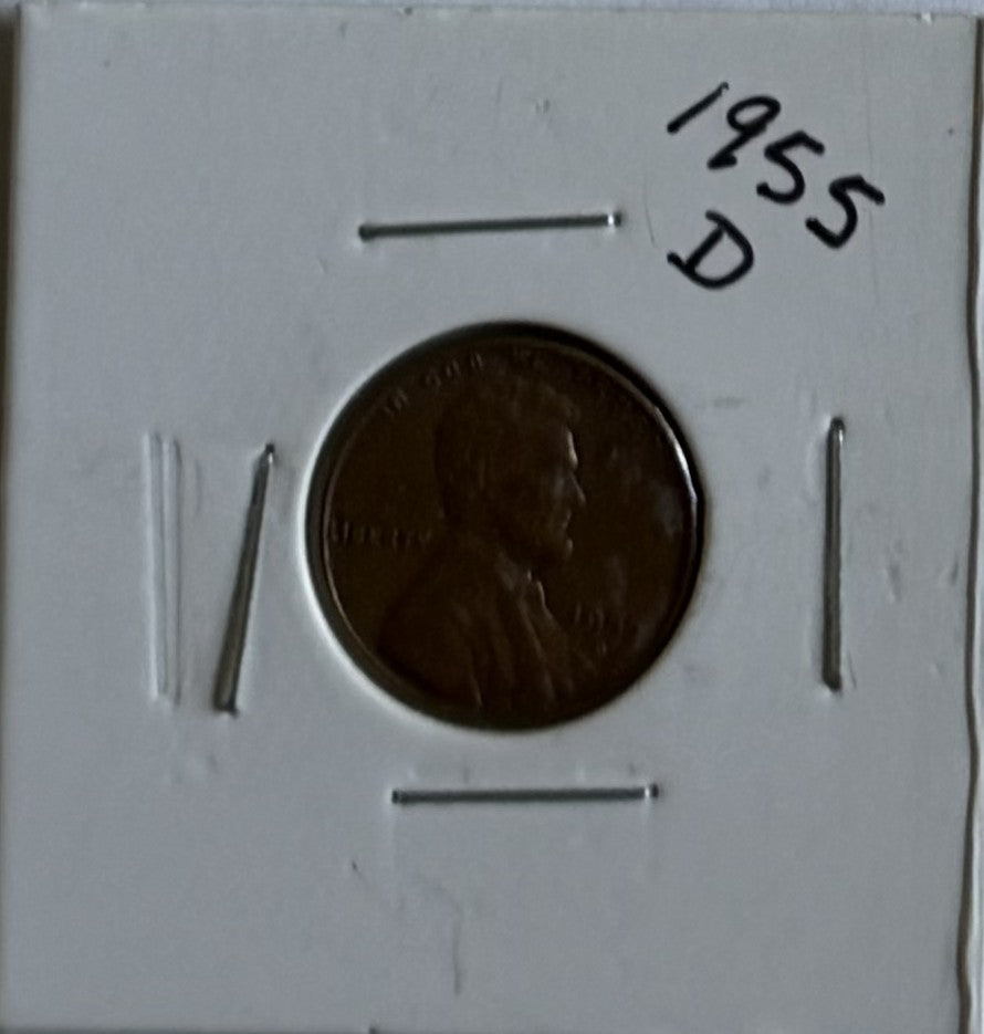 1955-D Lincoln Wheat Cent – Denver Mint Vintage U.S. Penny
