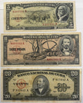 1960 Cuba Che Guevara Signature Banknote Set – 5, 10 & 20 Pesos – P91c P88c P80c