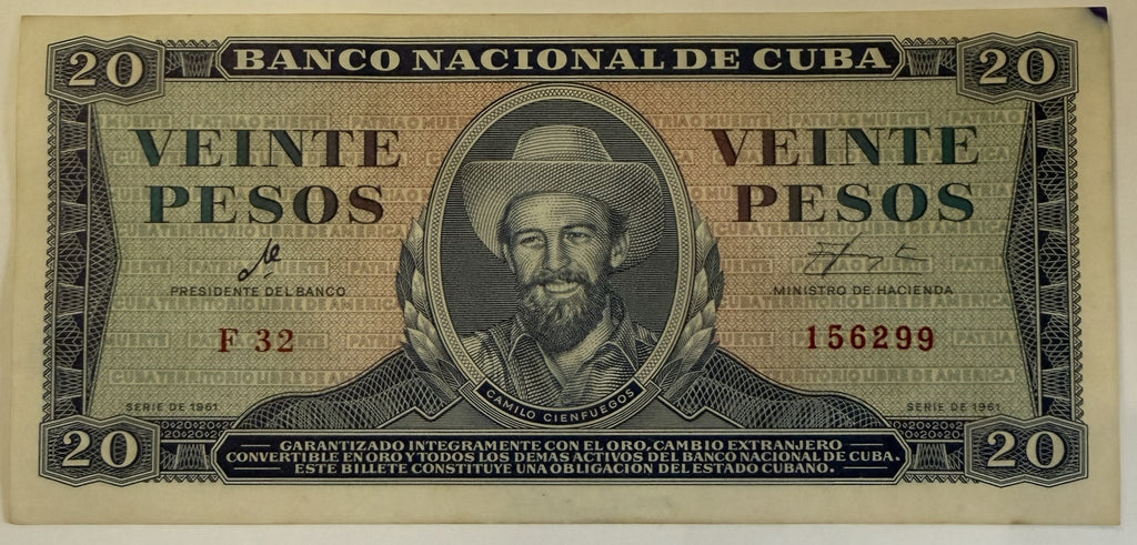 1961 Cuba Che Guevara Signature 5-Banknote Set – 1, 5, 10, 20 & 50 Pesos – Vintage Cuban Currency