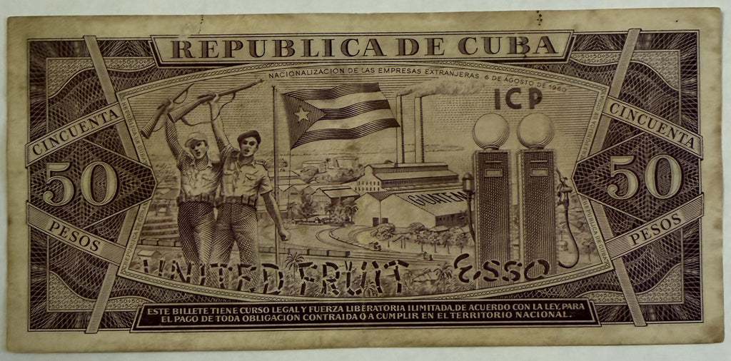1961 Cuba 50 Pesos Che Guevara Signature Banknote – Pick P-98a – Calixto García