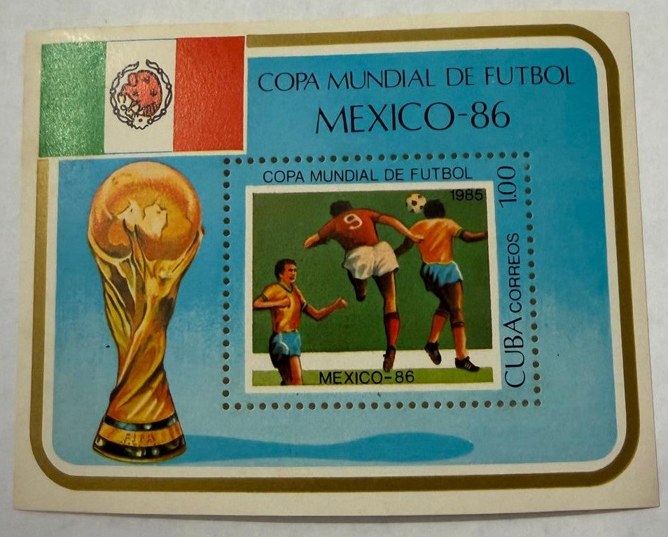 Cuba 1985 Mexico ’86 FIFA World Cup Souvenir Sheet – Mint Never Hinged – Soccer
