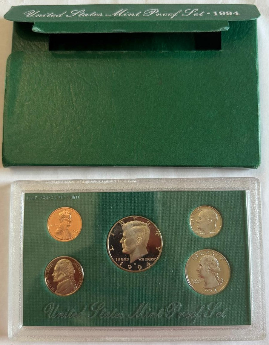 1994-S U.S. Mint Proof Set – 5 Coin Clad Set with Original Government Packaging