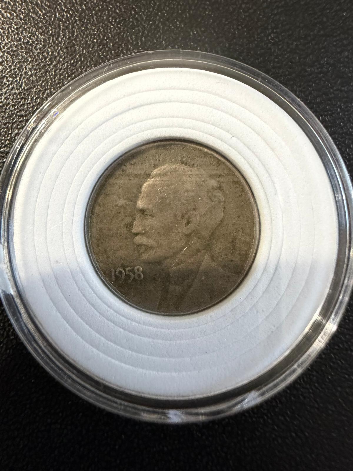 1958 Cuba 1 Centavo José Martí – Patria y Libertad – Pre-Revolution Cuban Coin