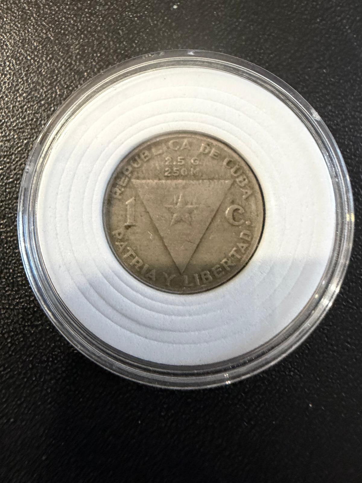 1958 Cuba 1 Centavo José Martí – Patria y Libertad – Pre-Revolution Cuban Coin