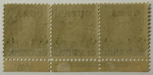1899 Cuba Scott #221 1c Franklin Plancha 770 Tira de 3 – Ocupación Estadounidense