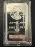2025 Walking Liberty / American Silver Eagle Style – 1 Troy Oz .999+ Fine Silver Bar – Made in USA