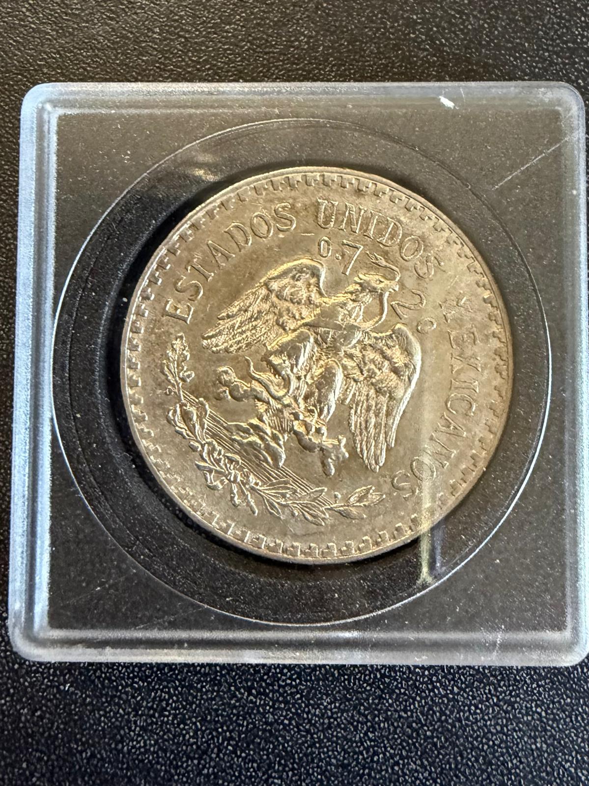 1934 Mexico 1 Peso Silver Coin .720 Silver Mexican Eagle & Liberty Cap KM#455
