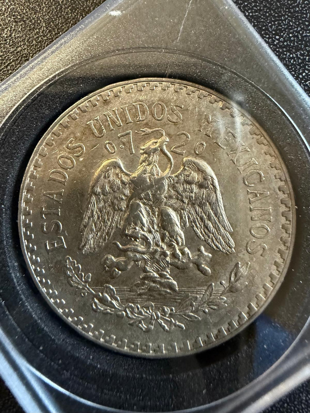 1934 Mexico 1 Peso Silver Coin .720 Silver Mexican Eagle & Liberty Cap KM#455
