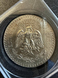 1934 Mexico 1 Peso Silver Coin .720 Silver Mexican Eagle & Liberty Cap KM#455