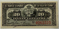 1897 Cuba 20 Centavos Banco Español de la Isla de Cuba – Pick 53a – Spanish Colonial Banknote