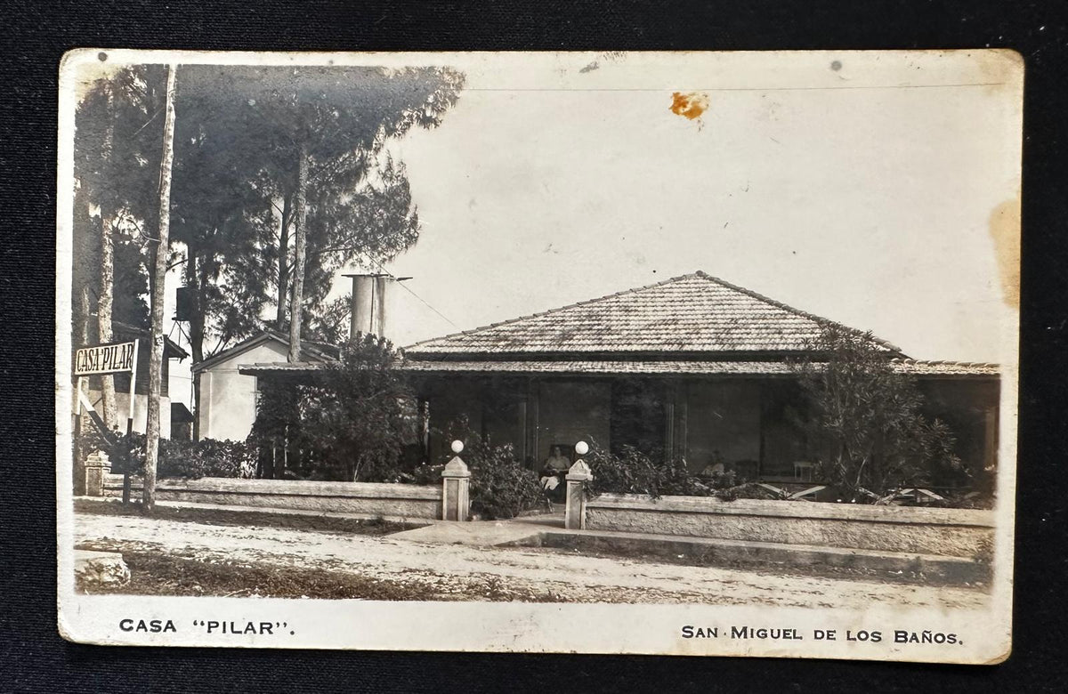 Cuban photo-poscard vintage San Miguel de los Baños, Casa Pilar Cuba