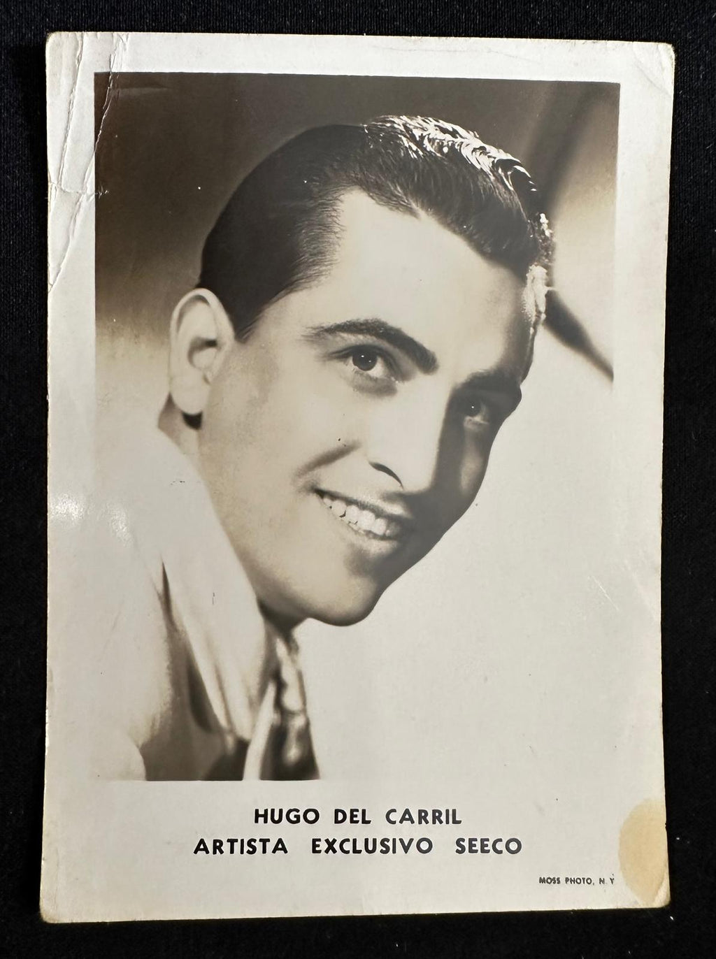 c. 1949 Foto promocional de Hugo del Carril para SEECO – Billetería La Moda La Habana Cuba