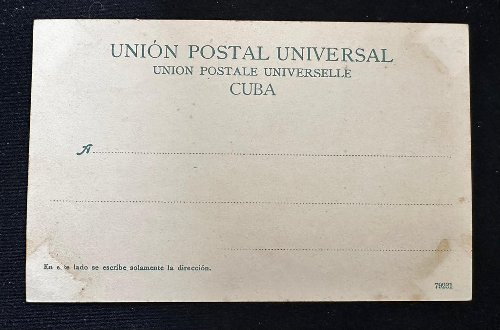 1902 Santiago de Cuba “La Parte Baja” – Tarjeta Postal Temprana a Color con Reverso Indiviso