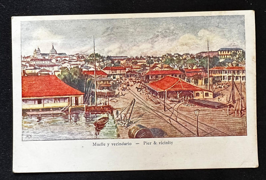 c.1900–1906 Cuba “Muelle y Vecindario” – Tarjeta postal temprana de reverso no dividido