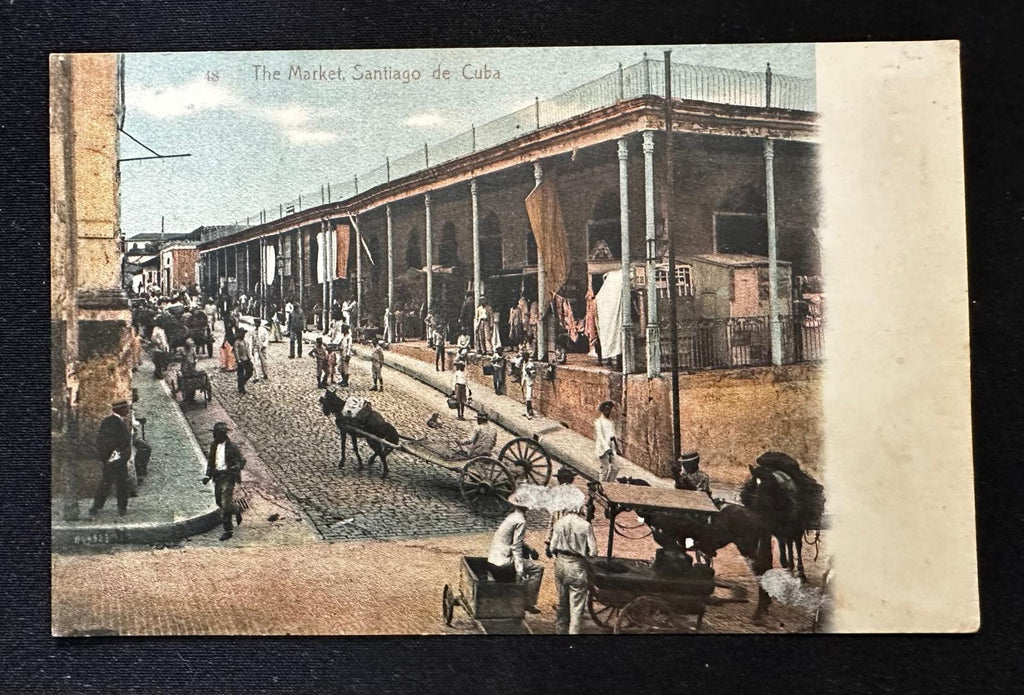 c.1908 Santiago de Cuba Market Street Scene – Harris Bros. No. 48 Postcard