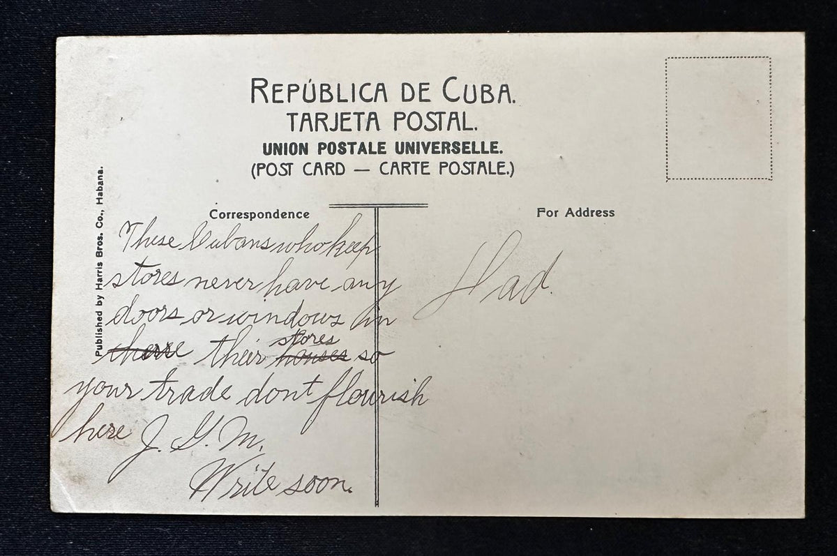 c.1908 Santiago de Cuba Market Street Scene – Harris Bros. No. 48 Postcard