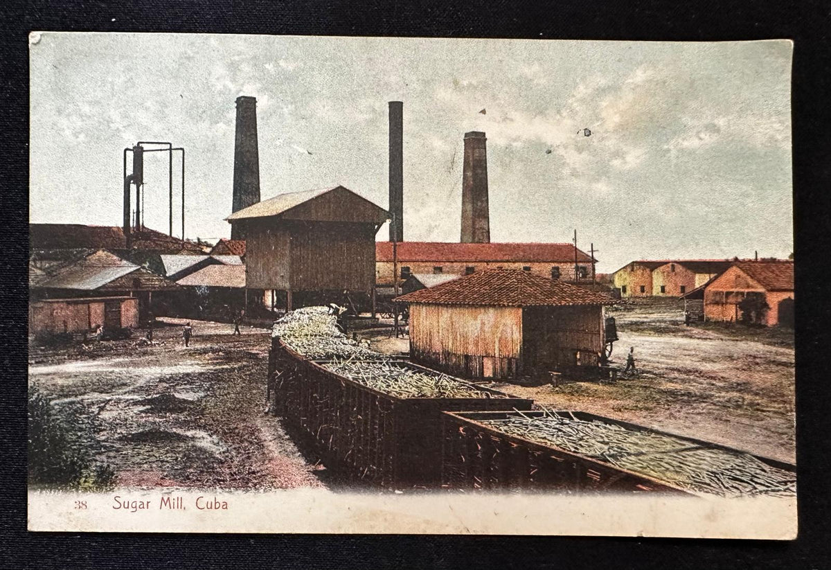 c.1910 Cuba Sugar Mill & Sugar Cane Train – Harris Bros. No. 38 Postcard