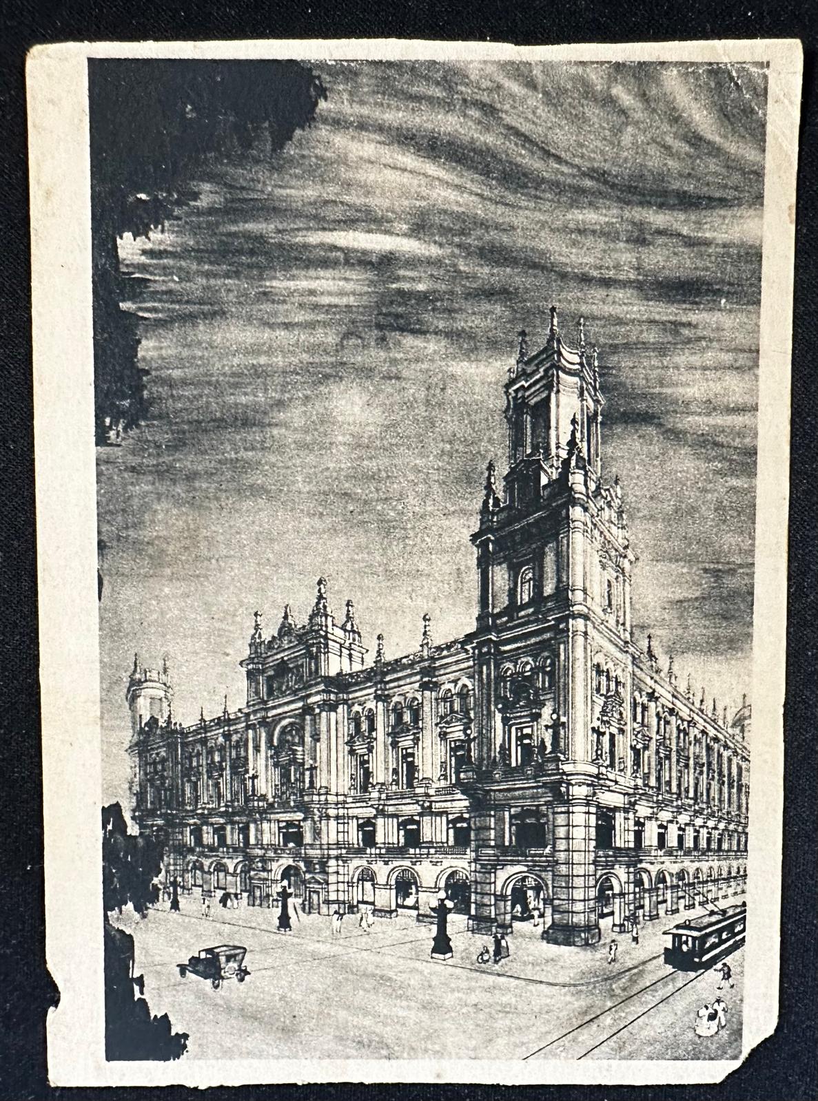 c.1924–1927 Havana Cuba Centro Asturiano Under Construction Postcard