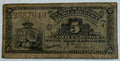 1896 Cuba 5 Centavos Banco Español de la Isla de Cuba – Serie J – Número de serie 2557940 – Escaso billete colonial español