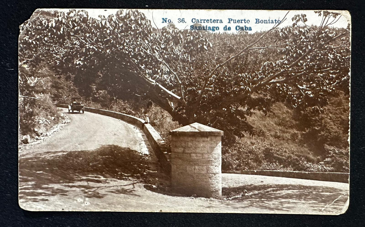 c. 1920, carretera de Puerto Boniato, Santiago de Cuba, tarjeta postal antigua n.º 36
