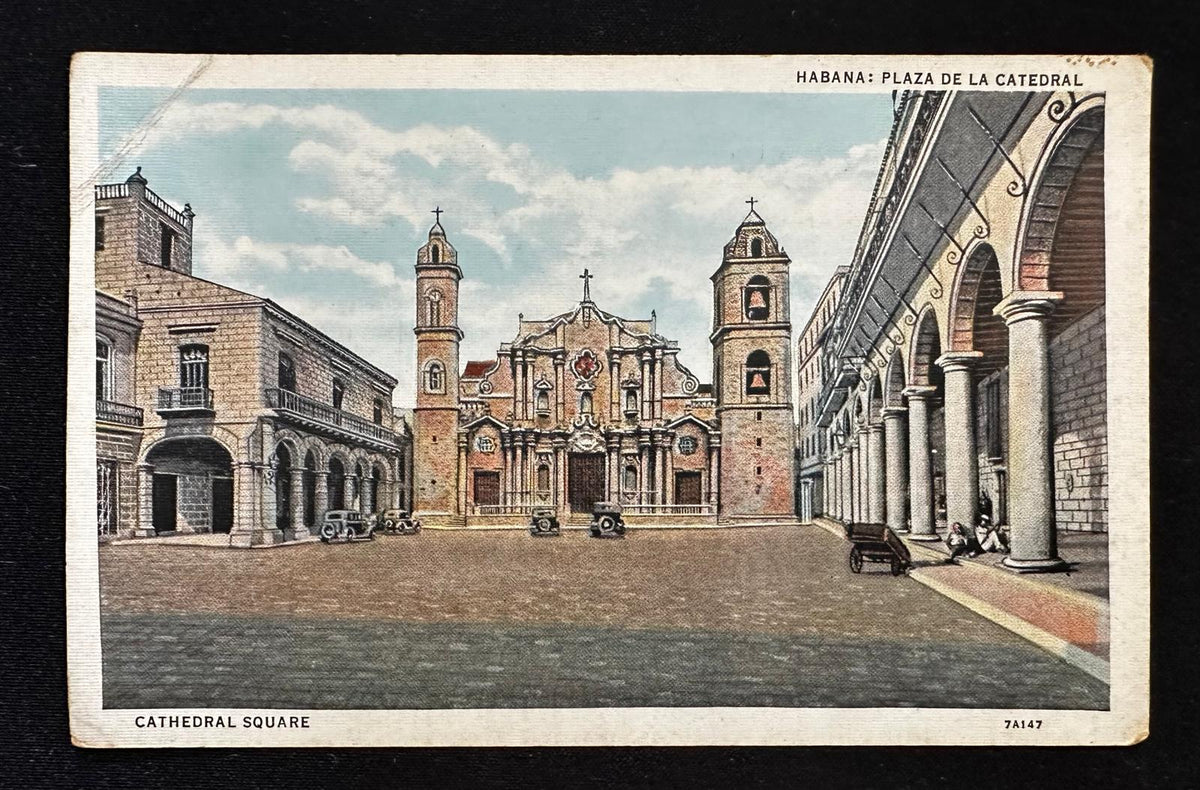 1930s Havana Cuba Cathedral Square Postcard – Plaza de la Catedral – C. Jordi No. 59