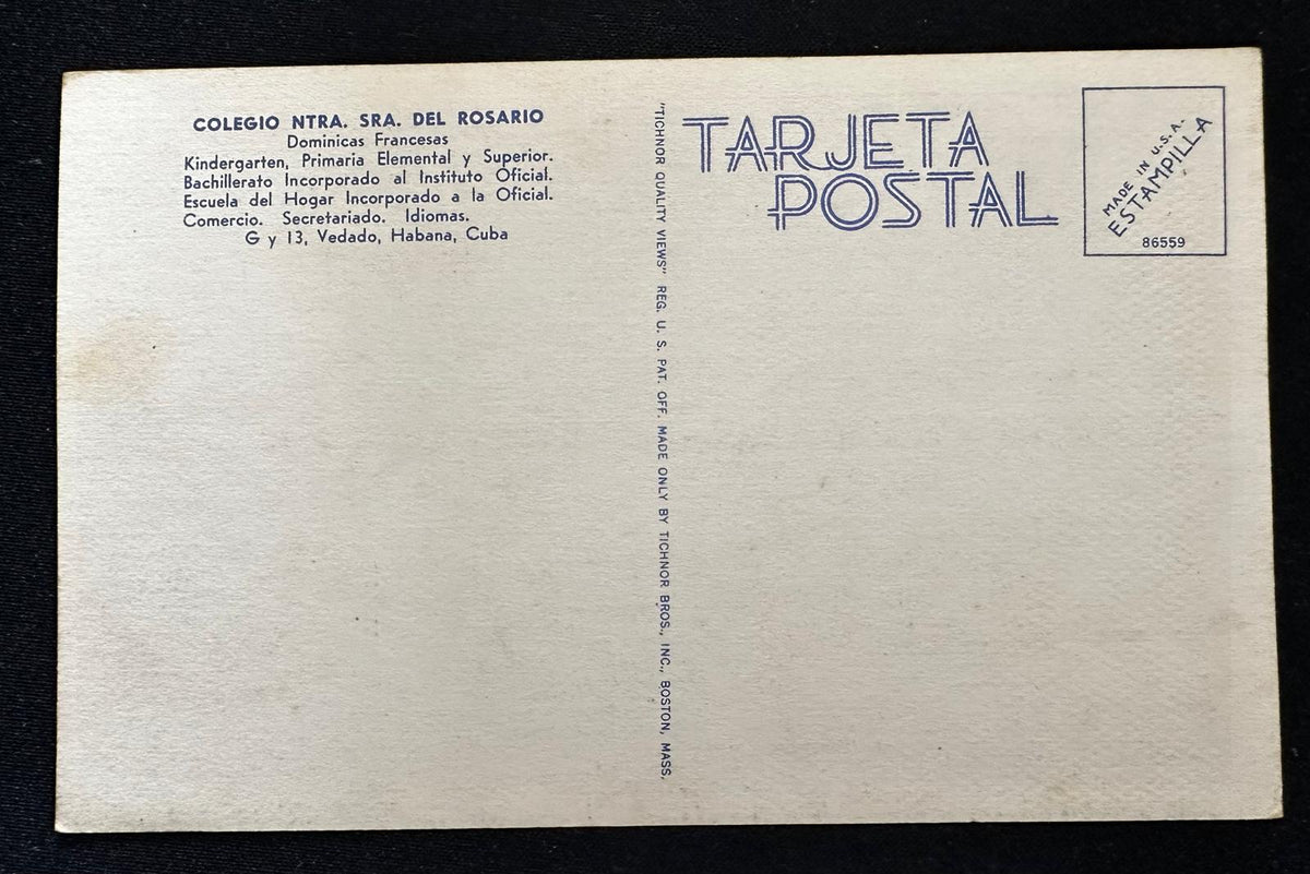 Cuba postcard school Our Lady of Rosario, Dominicas francesas Vedado