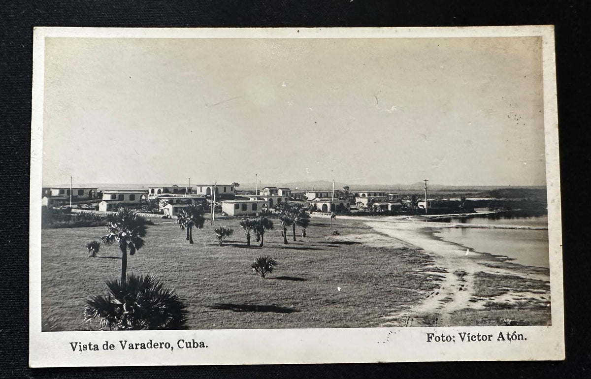 Vintage 1940s Varadero Cuba Postcard – Early Town View – Photo by Victor Aton