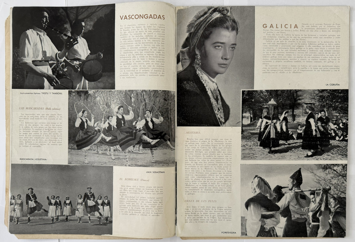 1953 Canciones y Danzas de España – Spanish Folklore Program with Vintage Cuban Bacardi & Hatuey Ads