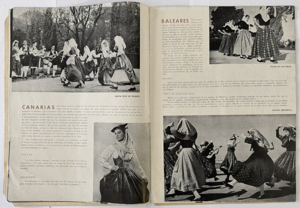 1953 Canciones y Danzas de España – Spanish Folklore Program with Vintage Cuban Bacardi & Hatuey Ads