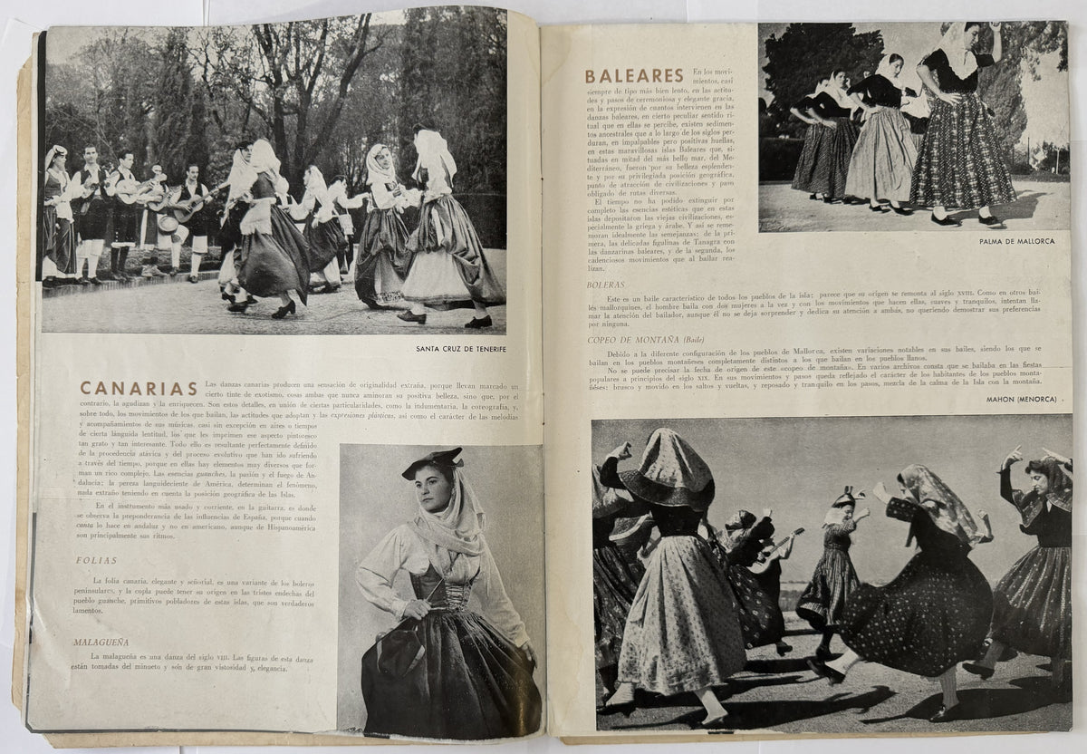 1953 Canciones y Danzas de España – Spanish Folklore Program with Vintage Cuban Bacardi & Hatuey Ads